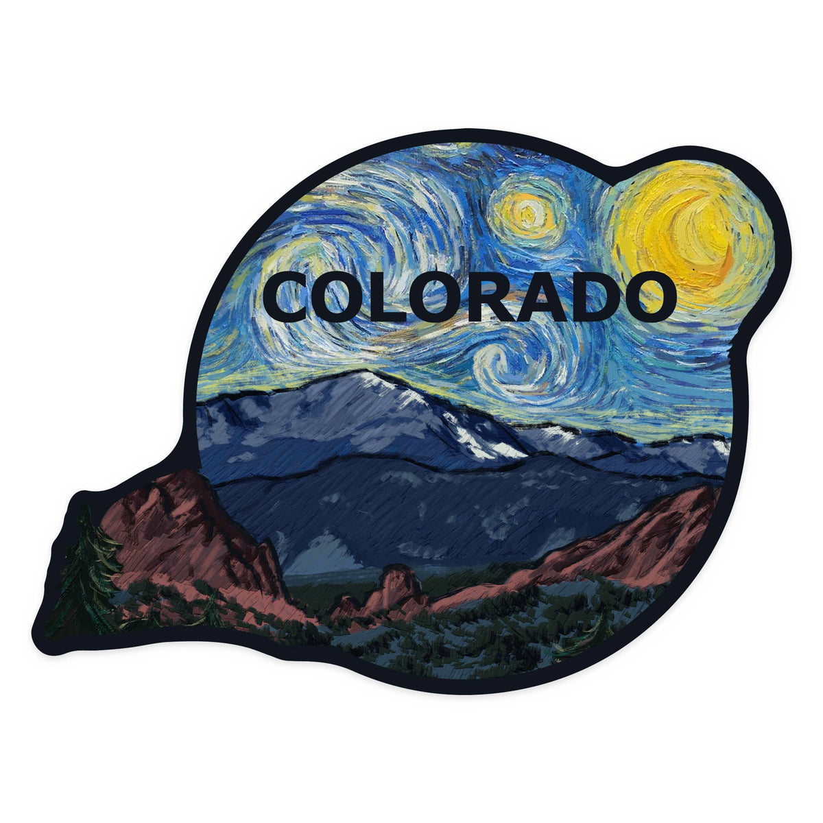 Pikes Peak Starry Night Sticker