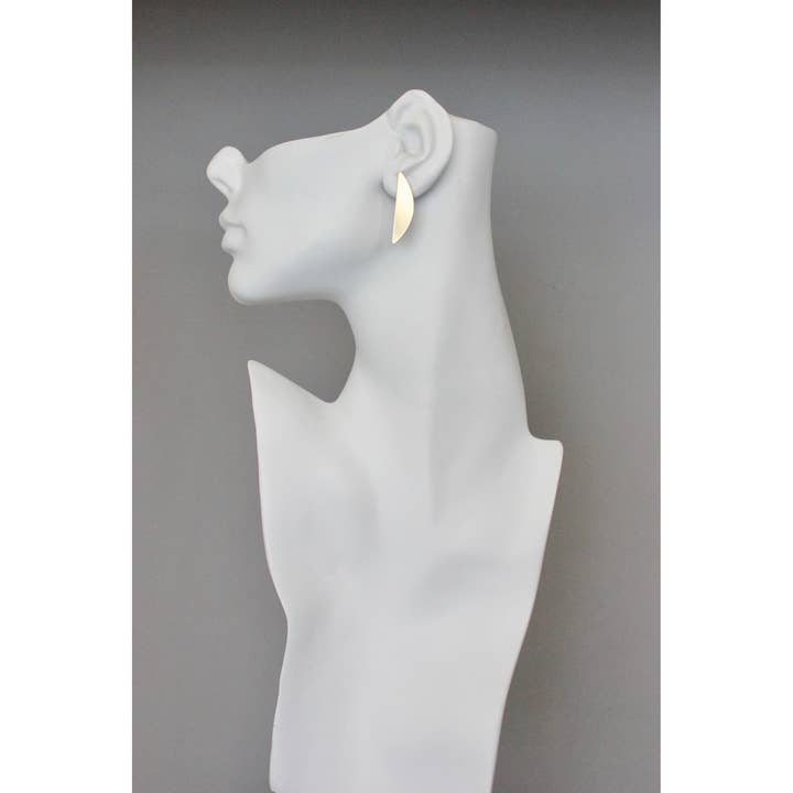 Half Moon Brass Post Earrings