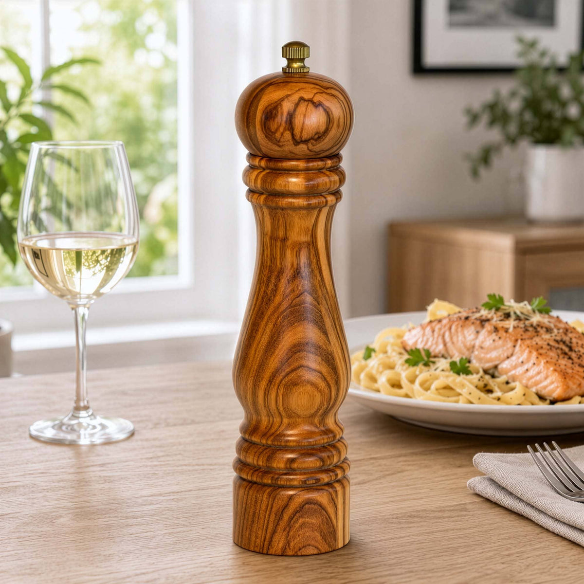 Olive Wood Refillable Pepper Grinder