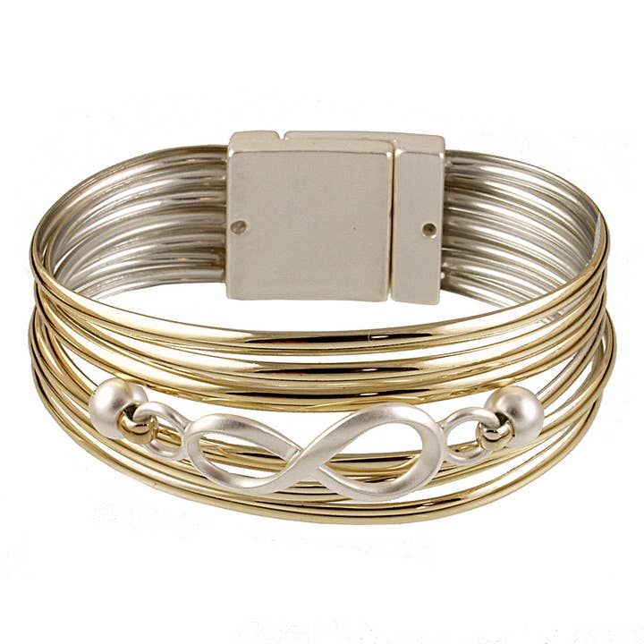 Matte Silver/Gold Infinity Bracelet