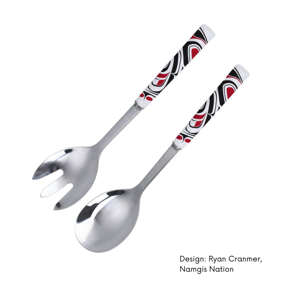 Salad Servers with Contemporary Indigenous Design