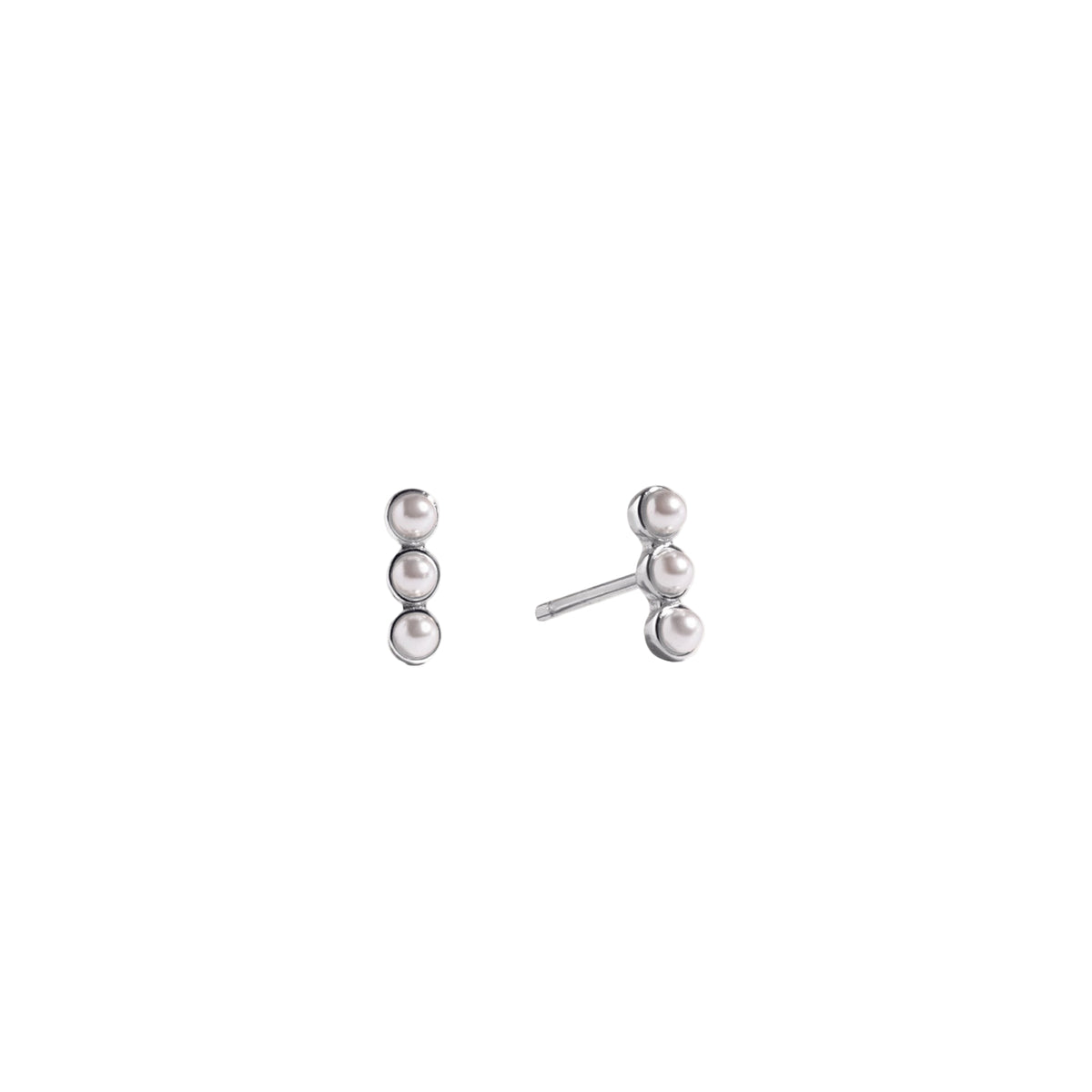 Pair of pearl earrings on a white background