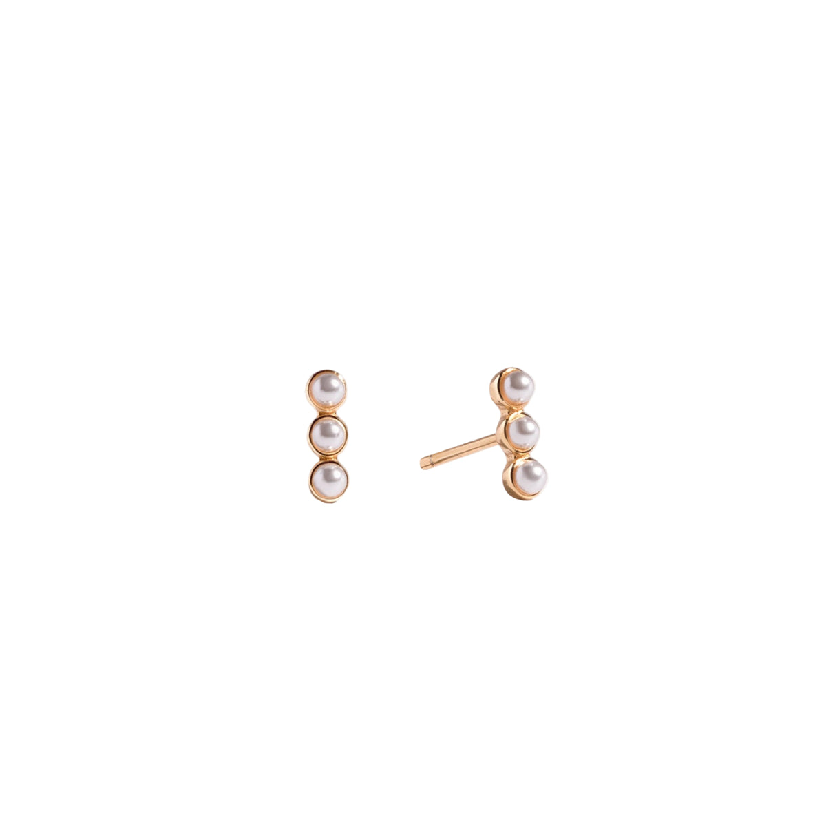 Pair of pearl earrings on a white background