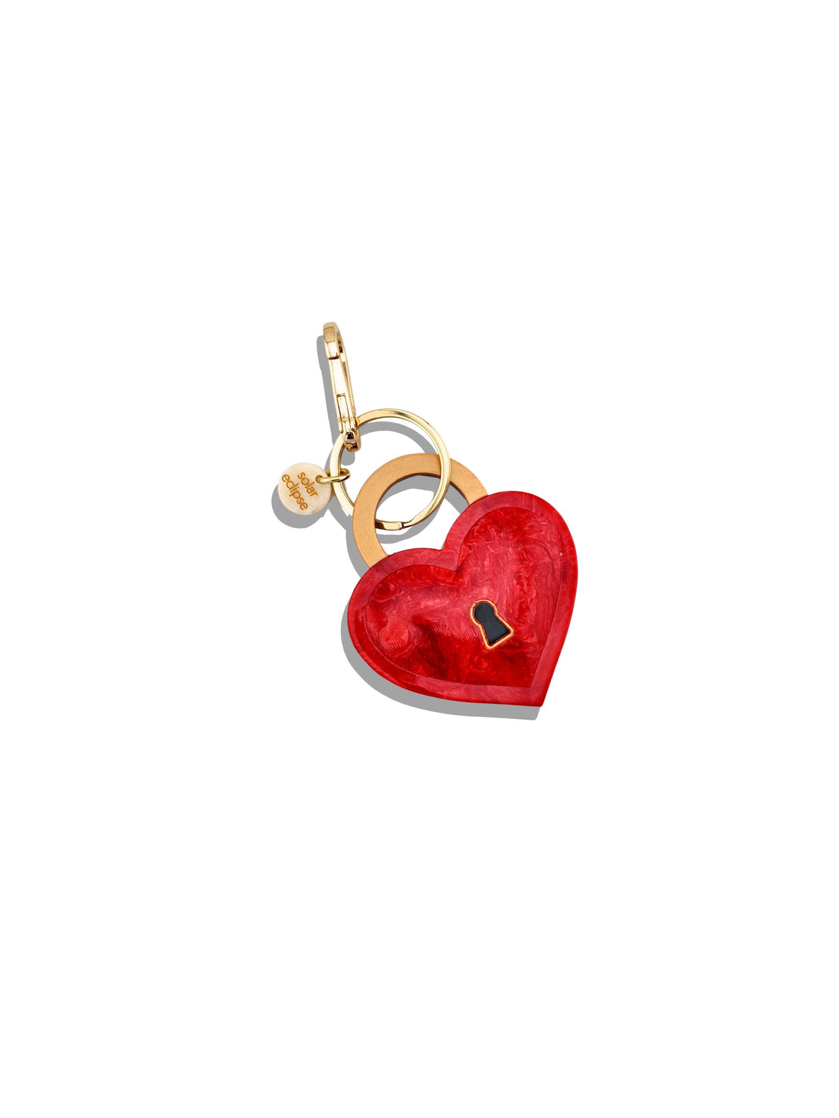 Hand-painted Padlock Heart Bag Charm + Keychain