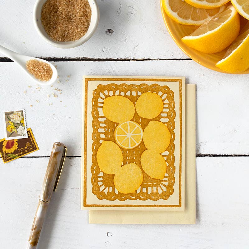 Basket of Lemons Letterpress Card
