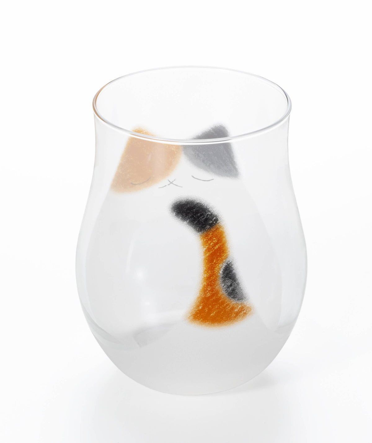 Cat Drink Glass M - Black & Orange