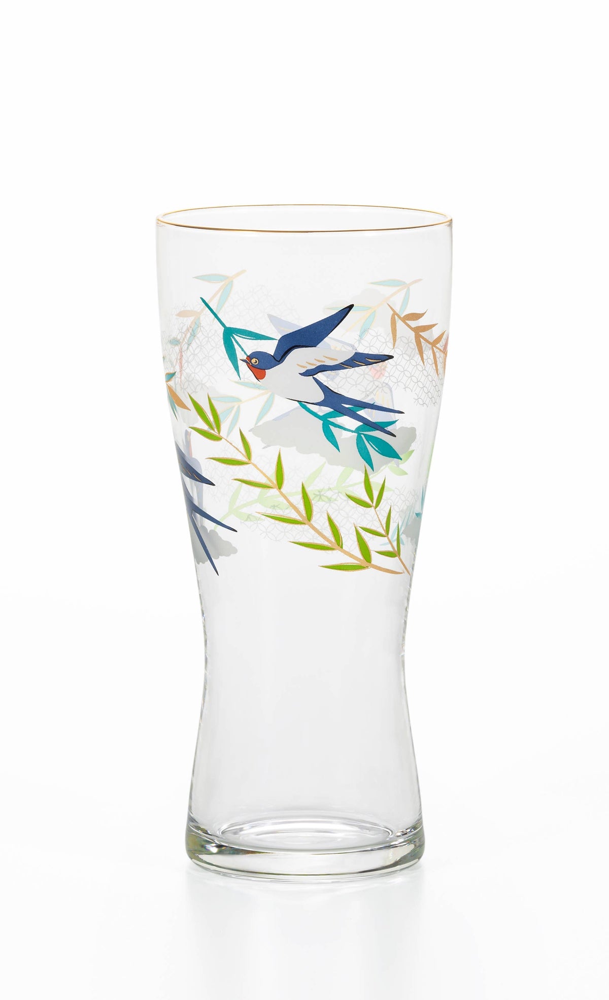 Auspicious Flowers and Birds - Swallow Beer Glass