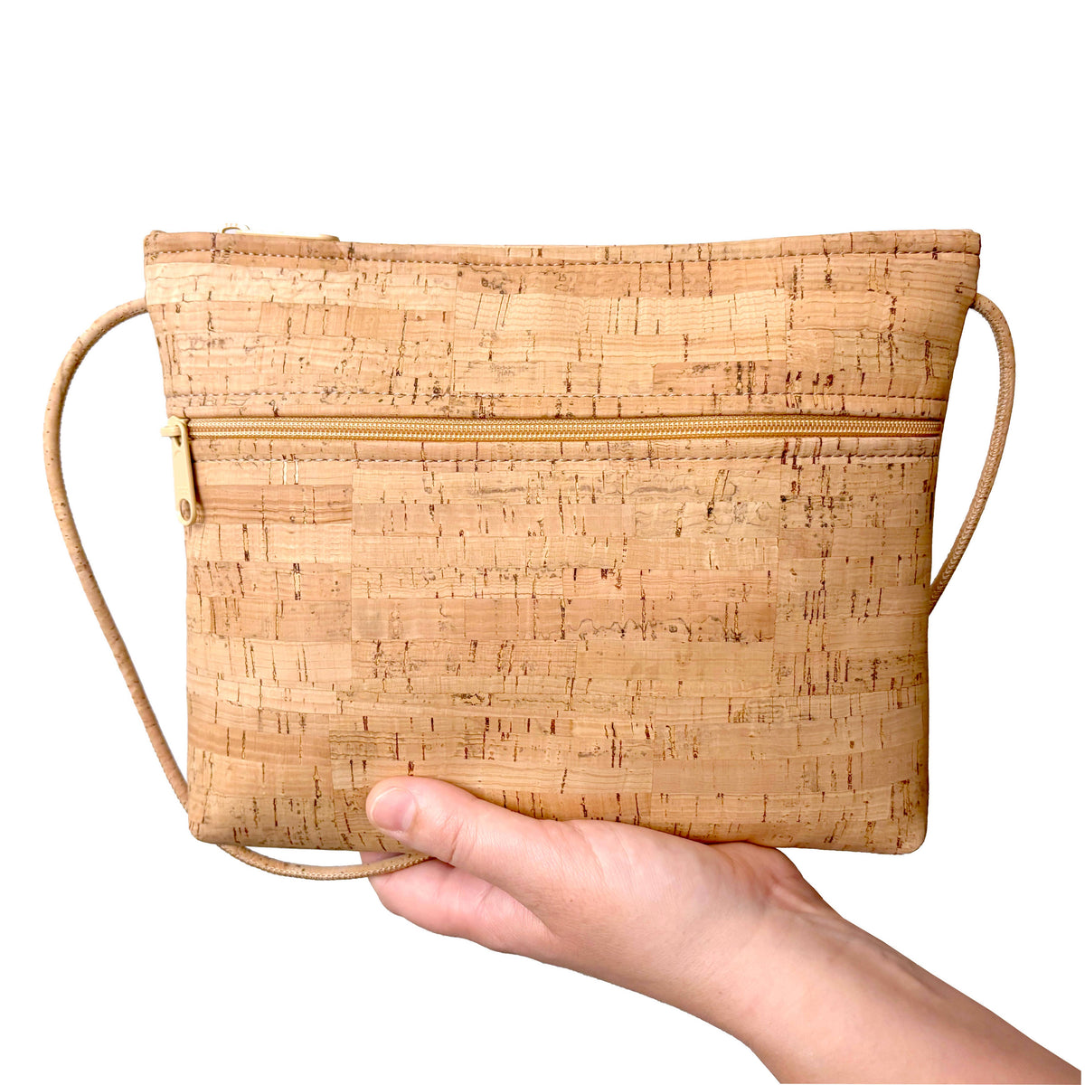 Cork Zip Top Cross Body Bag w/ Zip Pocket| Wildflower Whimsy