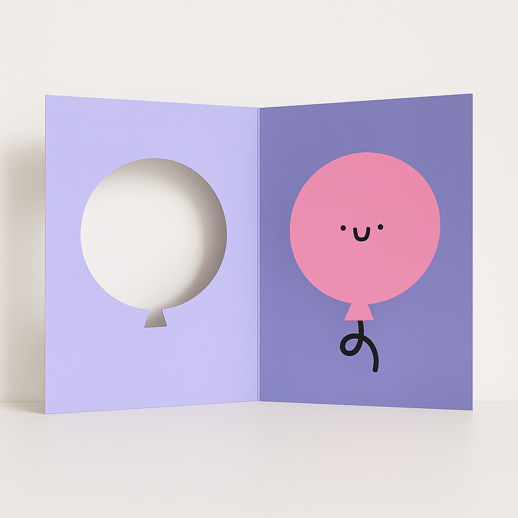 Balloon Die Cut Greeting Card