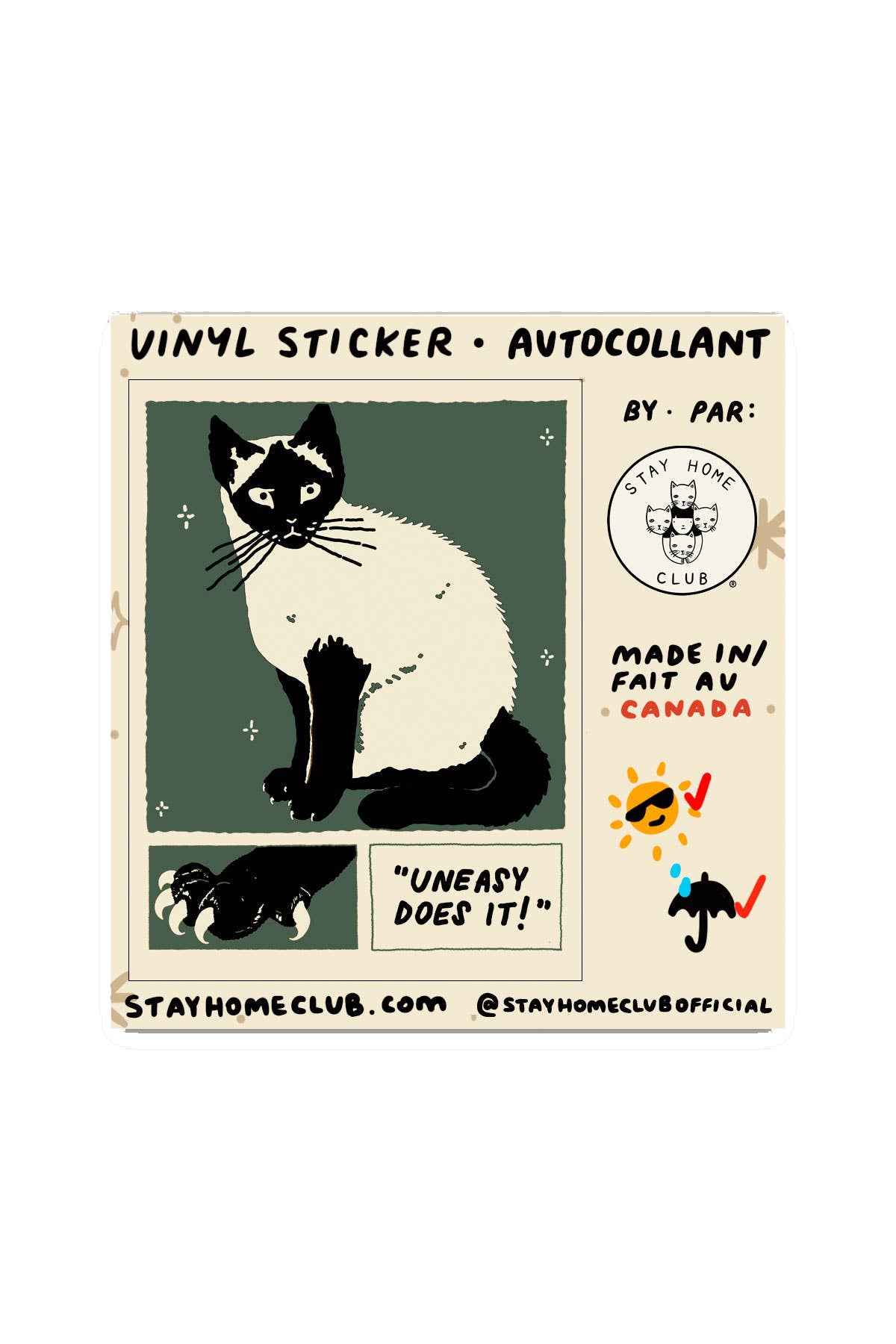 Uneasy Does It Vinyl Sticker