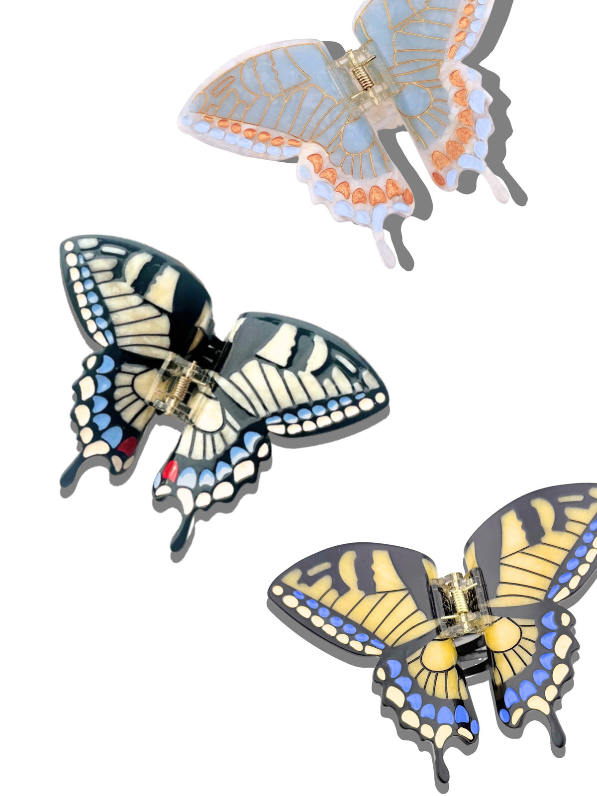 Hand-painted Swallowtail Butterfly Claw Hair Clip