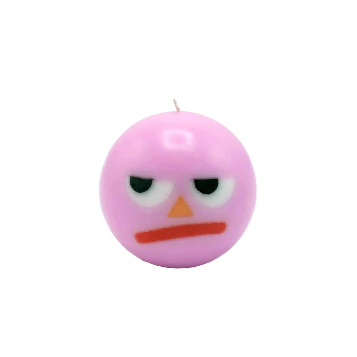 Grumpy Round Face Pink Candle