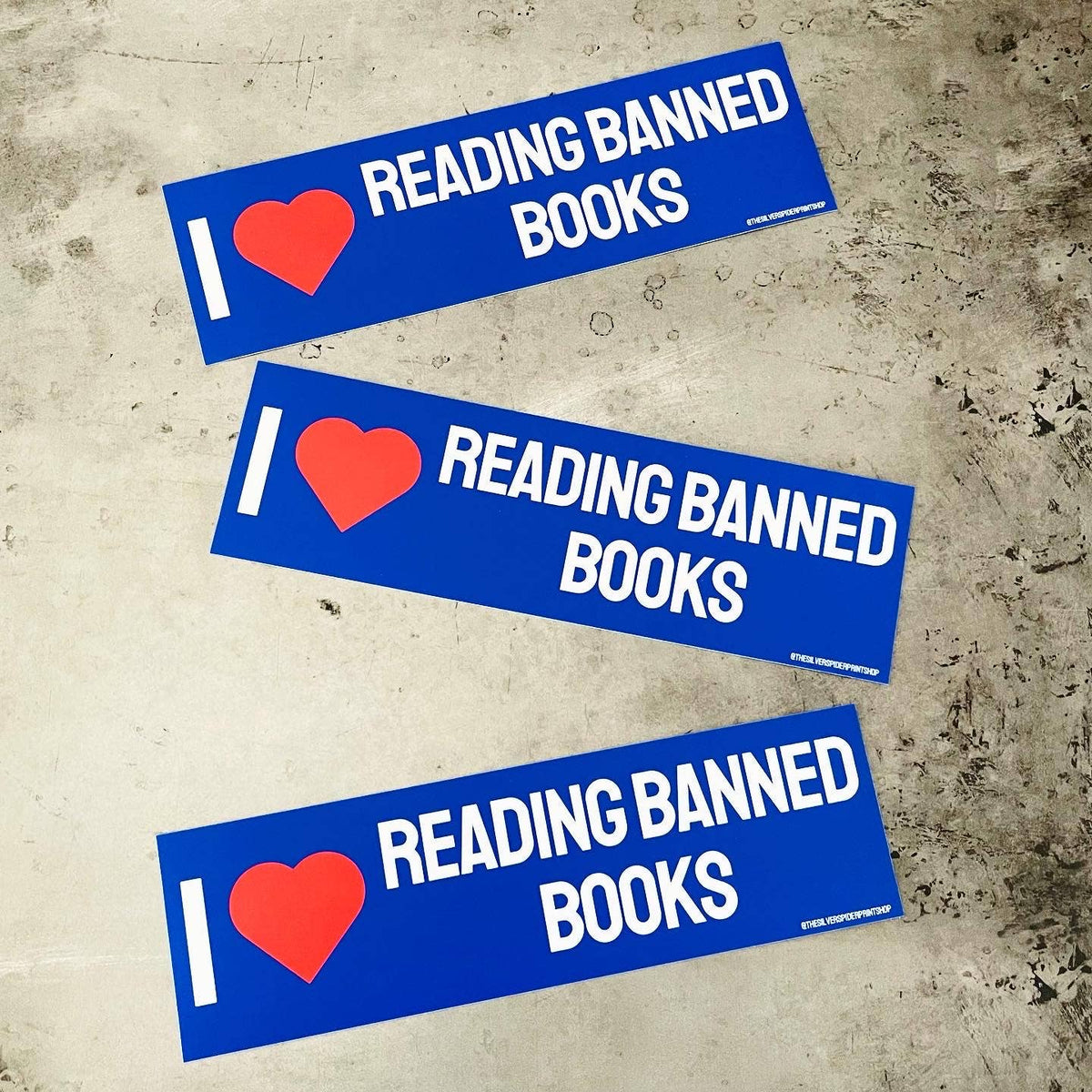 I Love Reading Banned Books Bumper Sticker