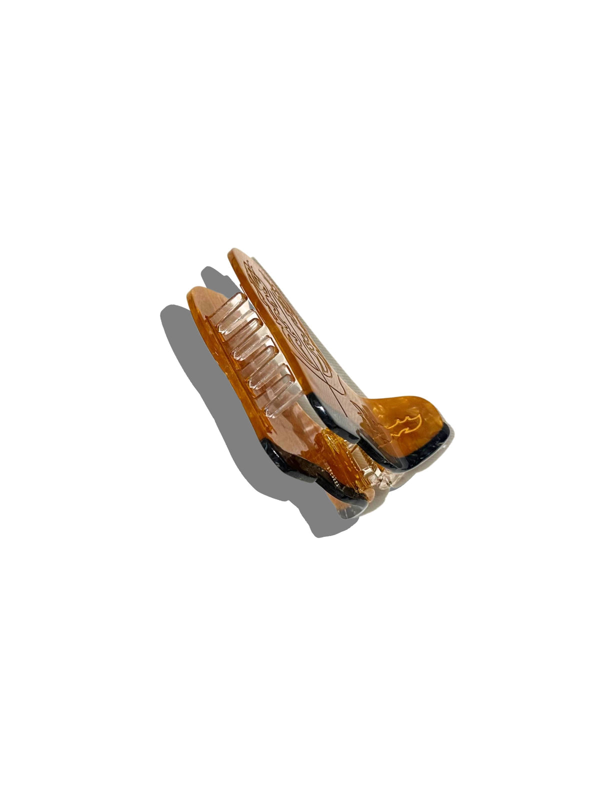 Hand-painted Western Cowboy Boot Claw Hair Clip | Eco: Brown