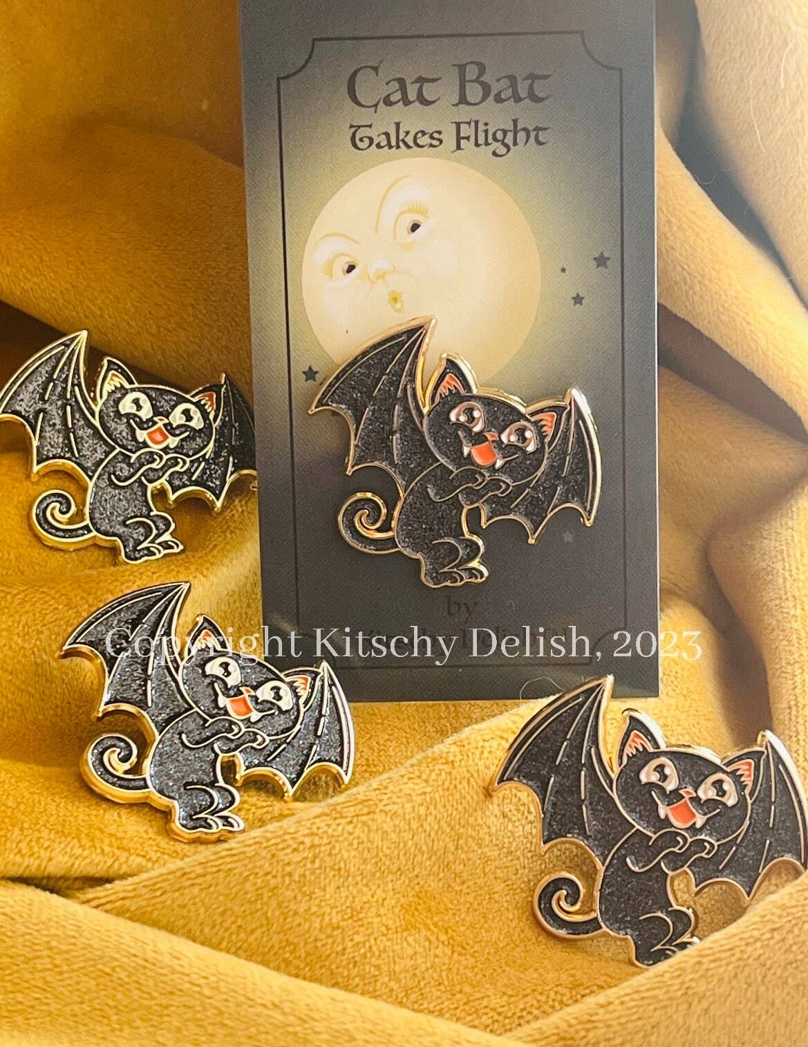 Cat Bat Takes Flight! Enamel Pin