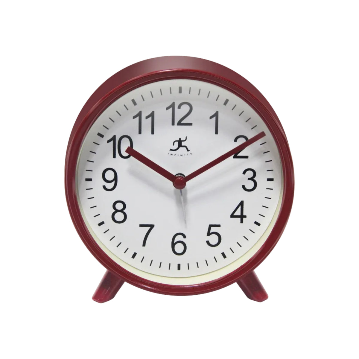 Table Clock Round Red with Alarm Function 5.75 Inch