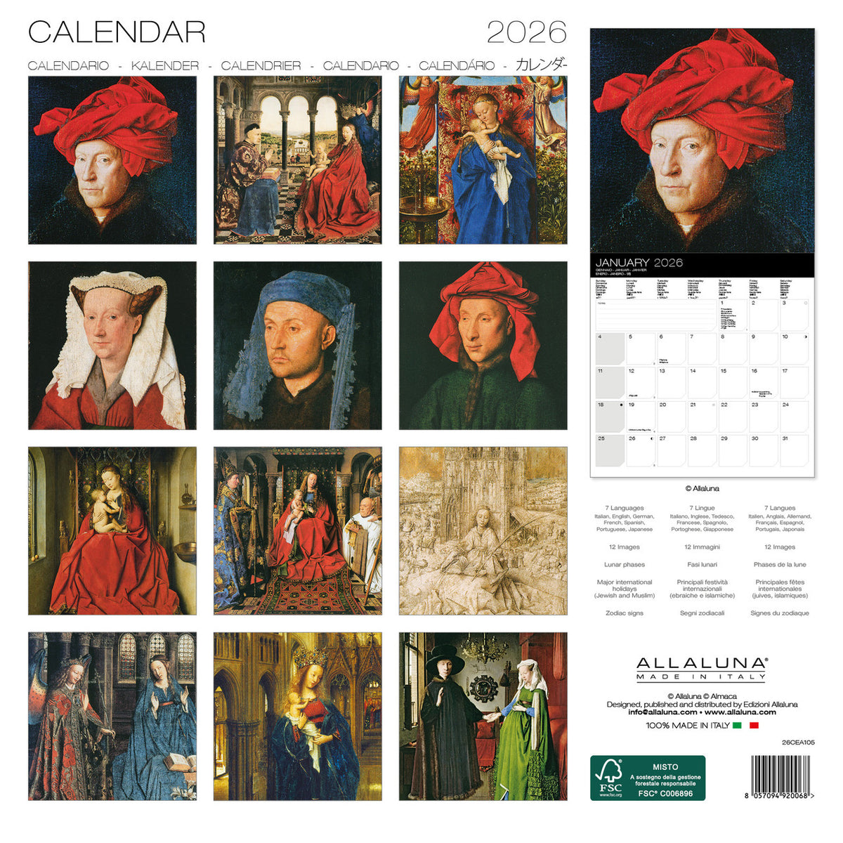 Van Eyck 2026 Wall Calendar