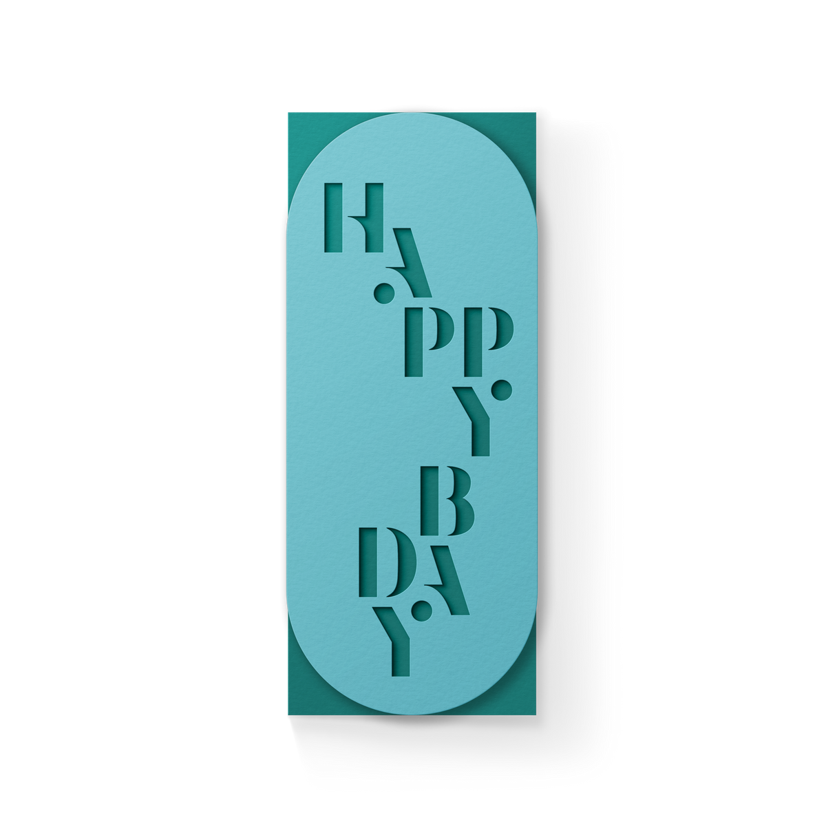 Happy Bday #10 Slim Sleeve Card - Turquoise