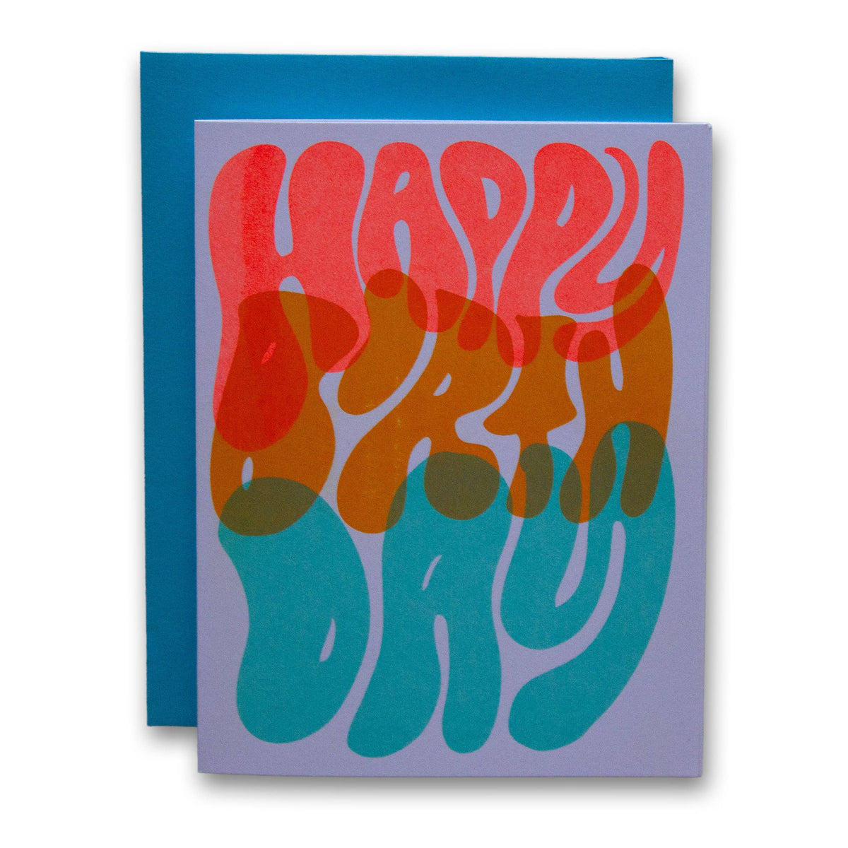 Wavy Overlay Happy Birthday Card