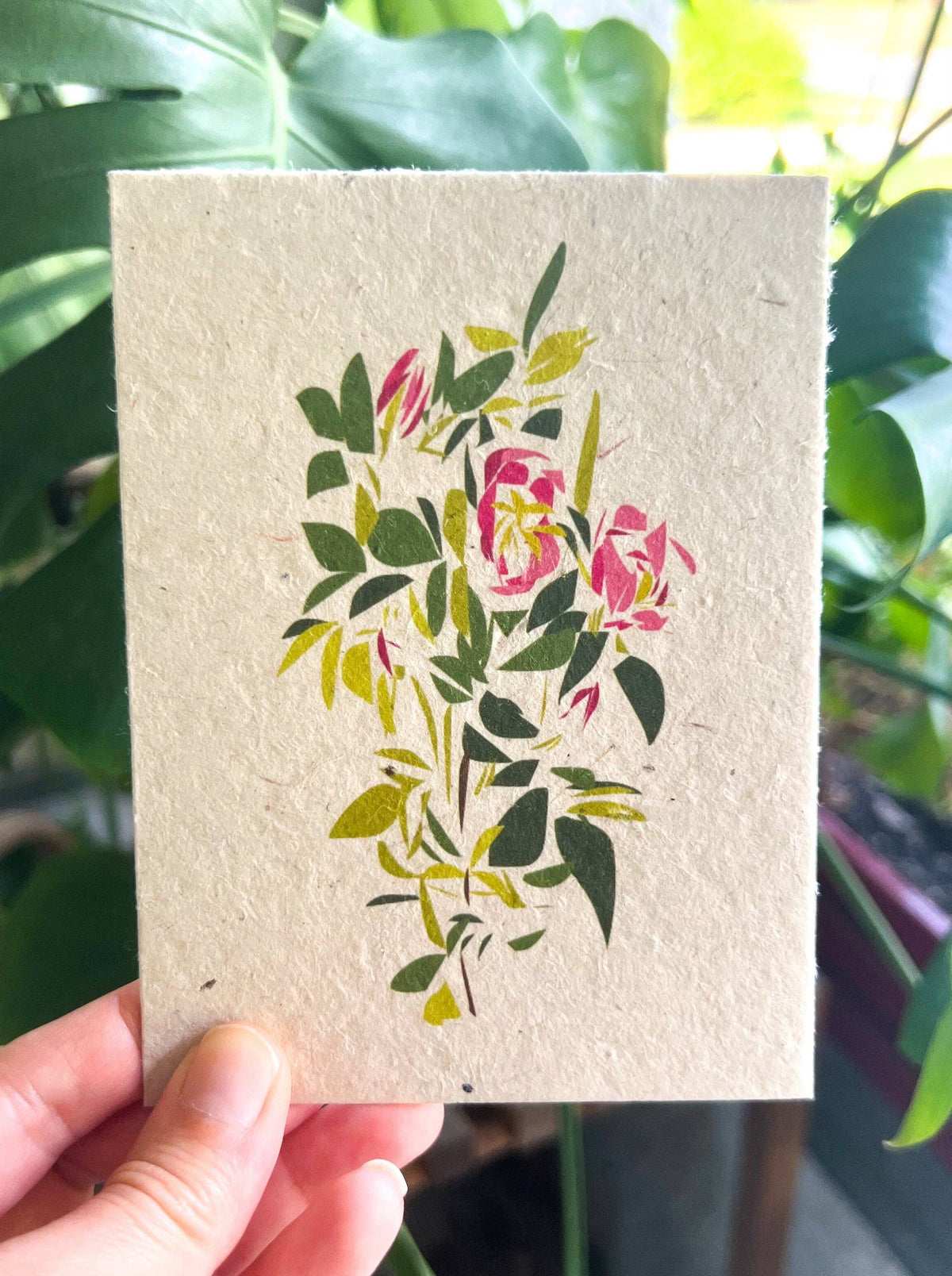 Abstract Pink Floral Plantable Seed Card