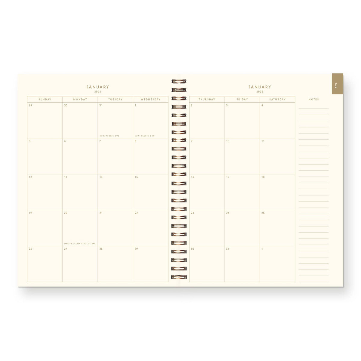 2026 Gold Plated Dated Planner : Calendar Year