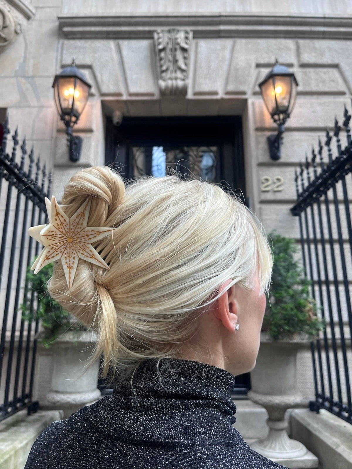 Hand-painted Celestial Star Claw Hair Clip | Eco-Friendly