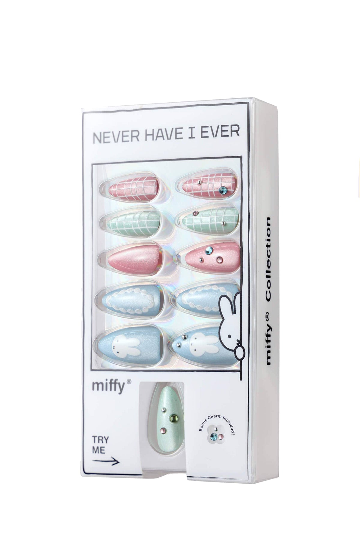 Pastel Miffy - Almond Press-On Nails
