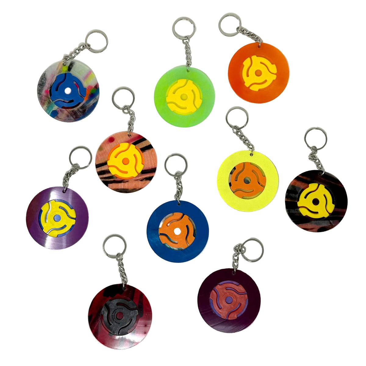 Colorful Vinyl Record Keychains
