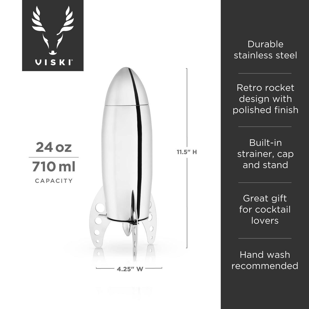 Irving™ Stainless Steel Rocket Cocktail Shaker