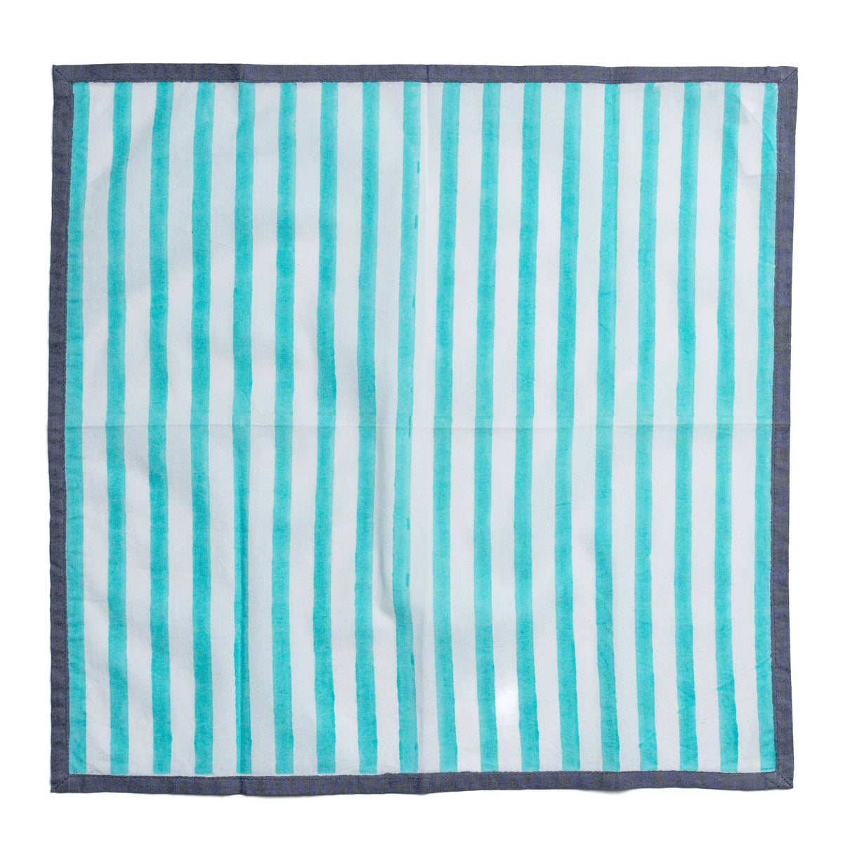 Block Stripe Napkins - Mint / White