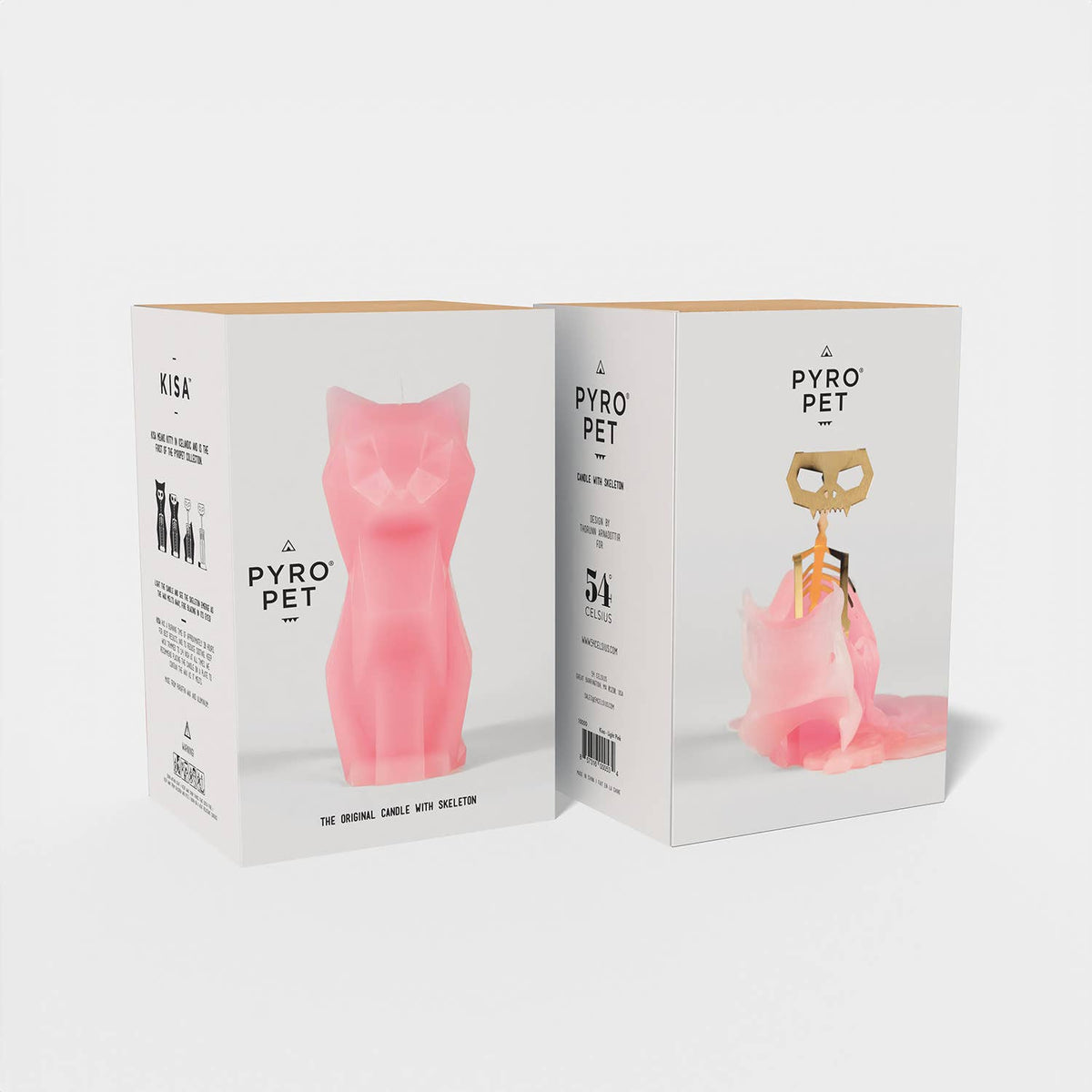 Pyropet Light Pink Cat Skeleton Candle