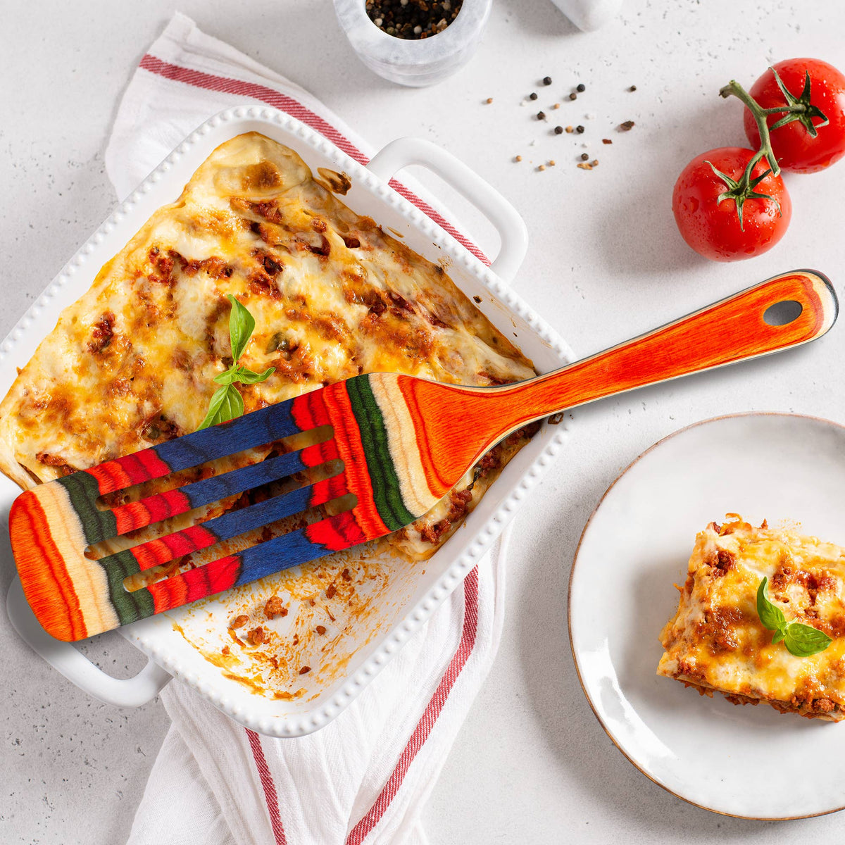 Baltique® Marrakesh Colorful Wooden Slotted Spurtle, 13"