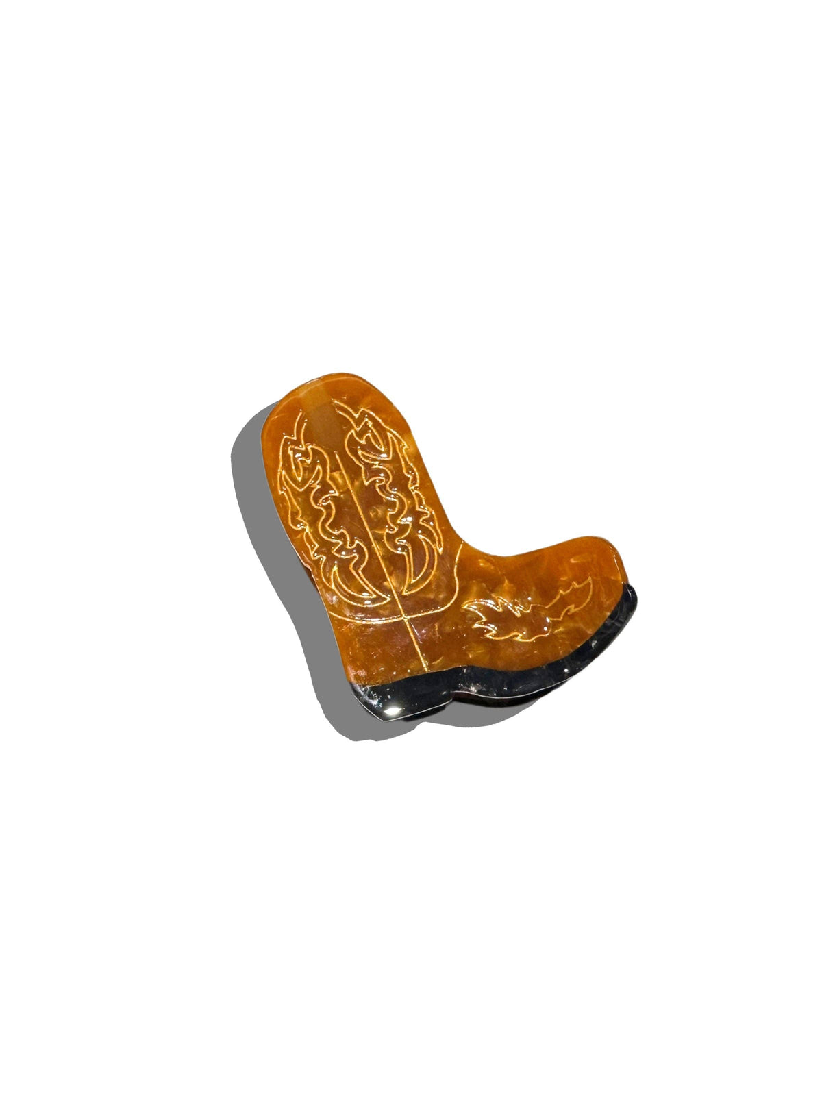 Hand-painted Western Cowboy Boot Claw Hair Clip | Eco: Brown