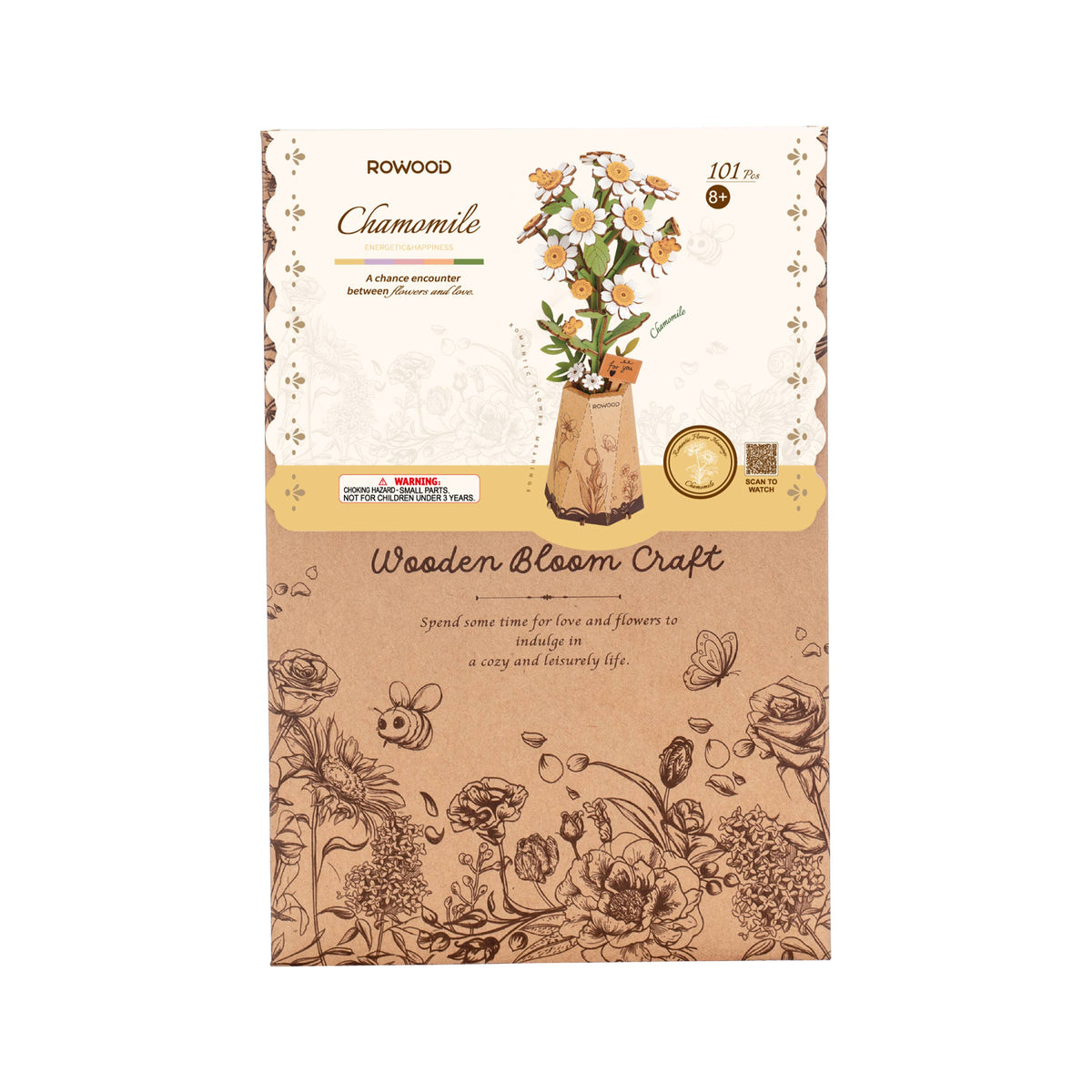 TW061 Chamomile Rowood DIY Wooden Flower Bouquet 3D Wooden