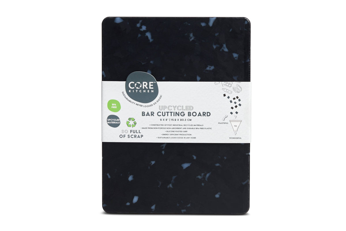 Recycled Plastic Cutting Board - XS White Confetti on Black