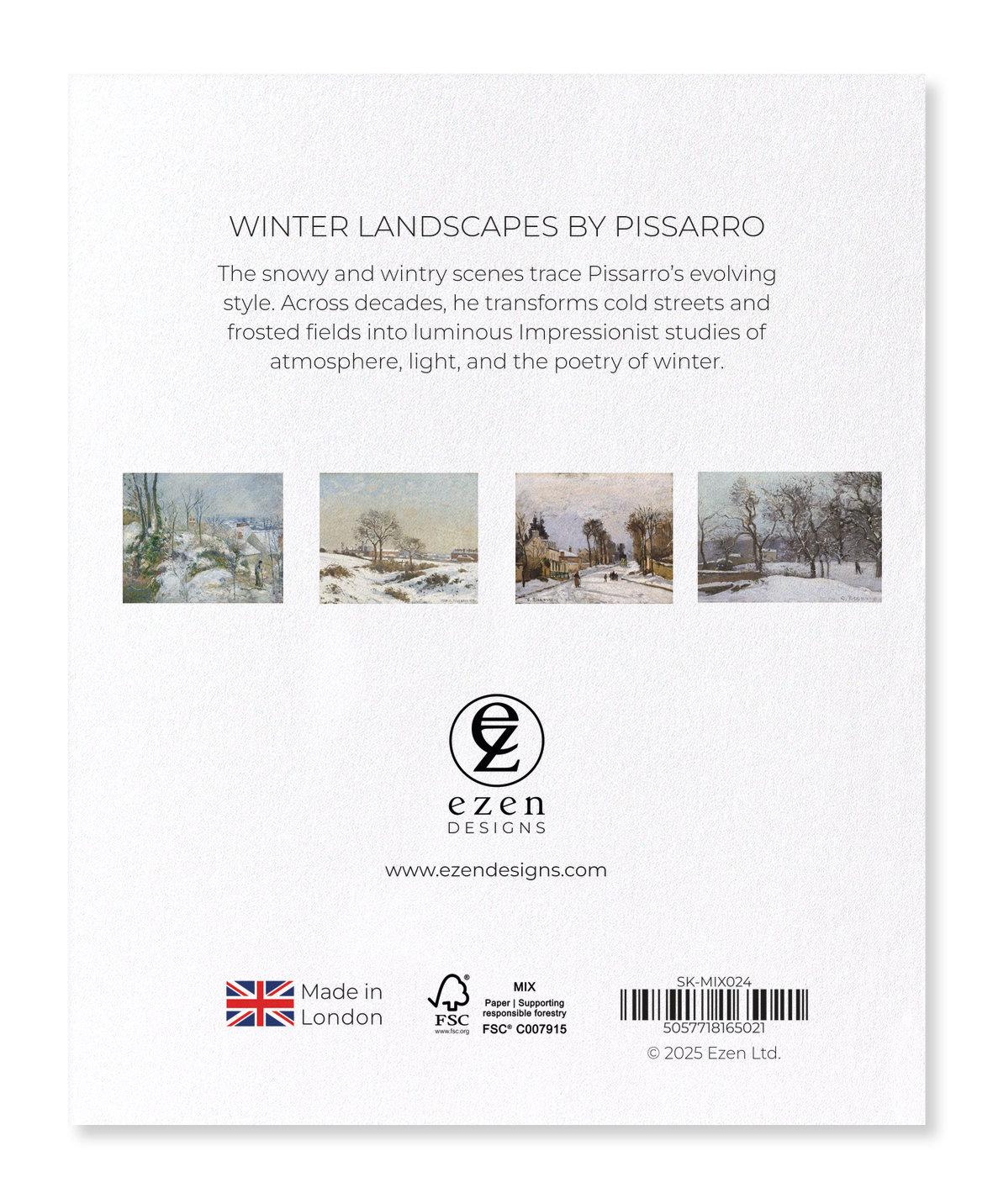 WINTER LANDSCAPES BY PISSARRO: Painting Sticker Set
