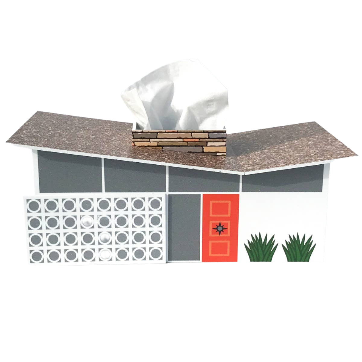 Midcentury Tissue Box Cover - Butterfly House