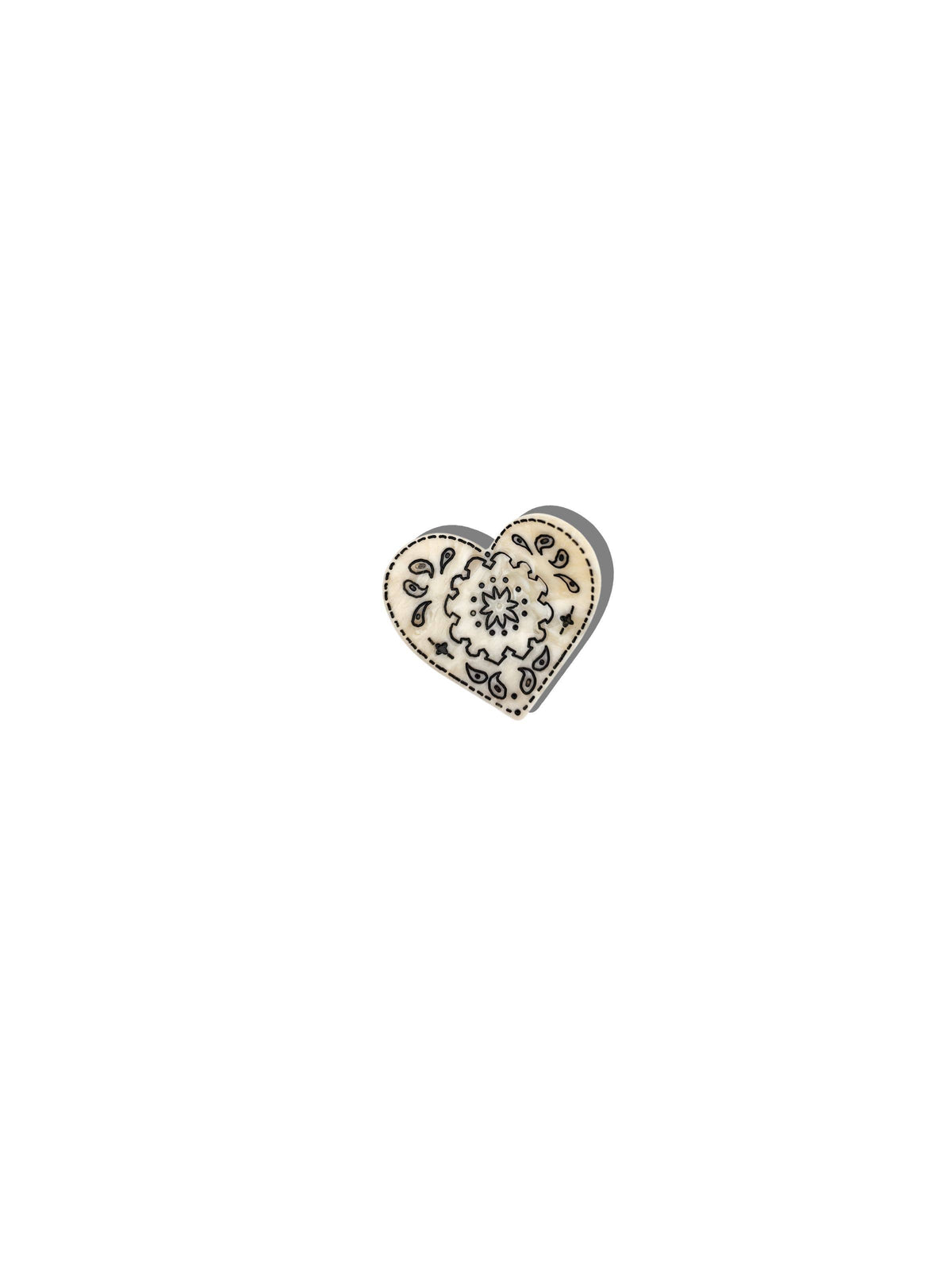 Mini Paisley Heart Claw Hair Clip