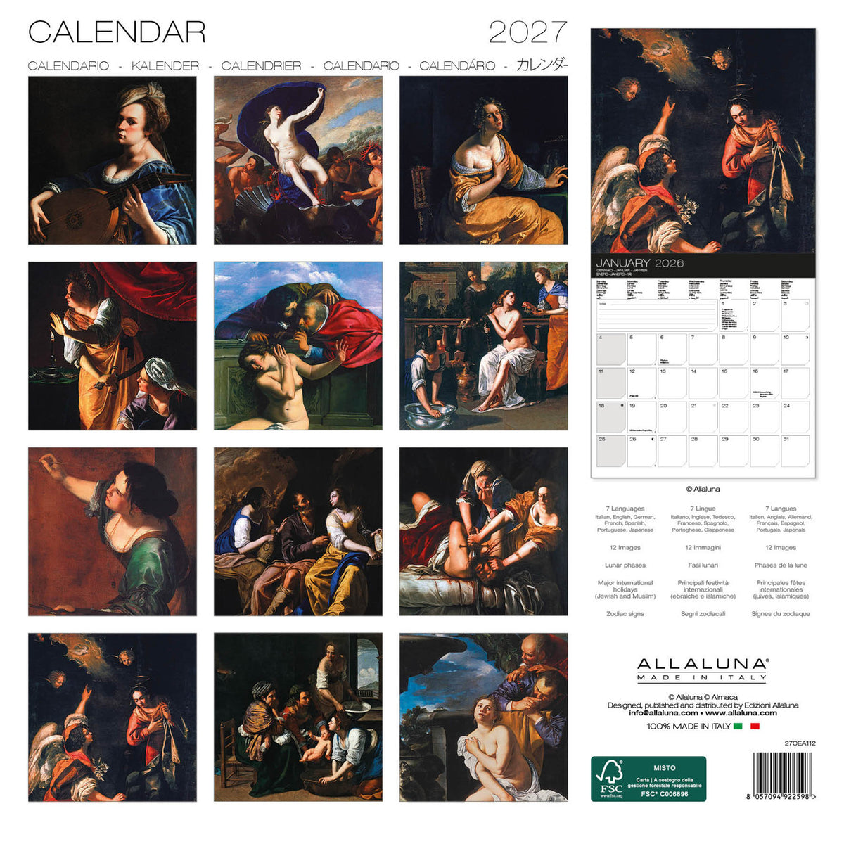 Gentileschi 2027 Wall Calendar