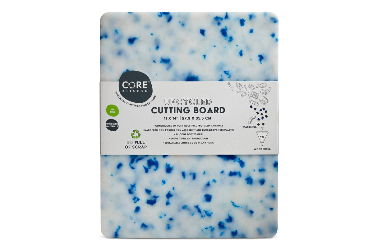 Recycled Plastic Cutting Board - Medium Blue Confetti