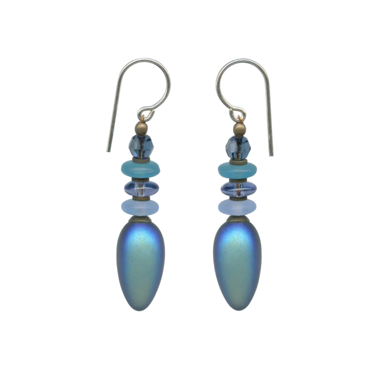 Tango Earrings in Frosted Indigo Blue