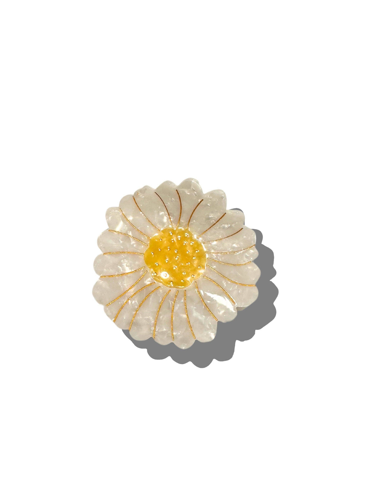 Hand-painted Daisy Flower Claw Hair Clip | April Birth Flower
