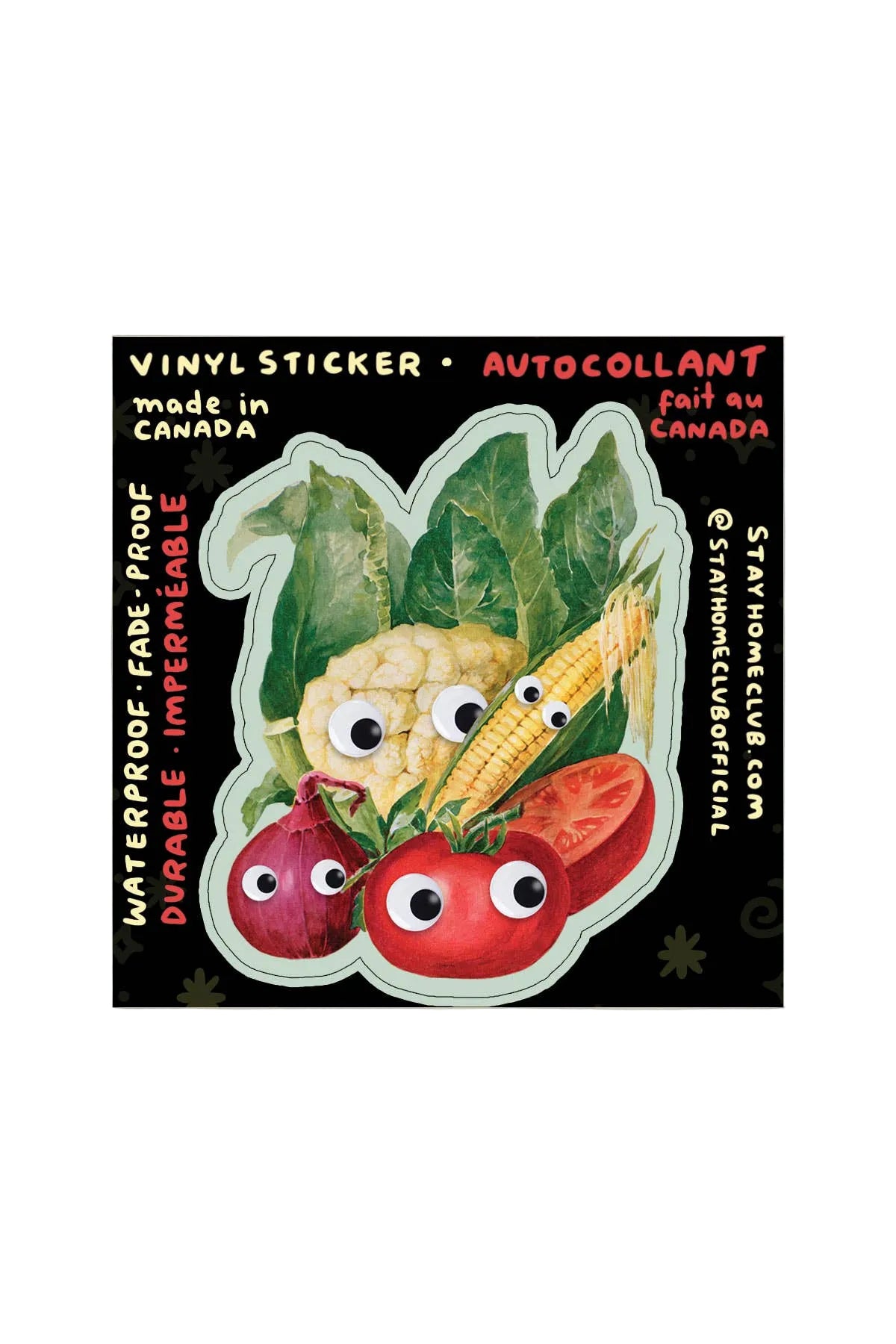 Googly Veg Waterproof Vinyl Sticker