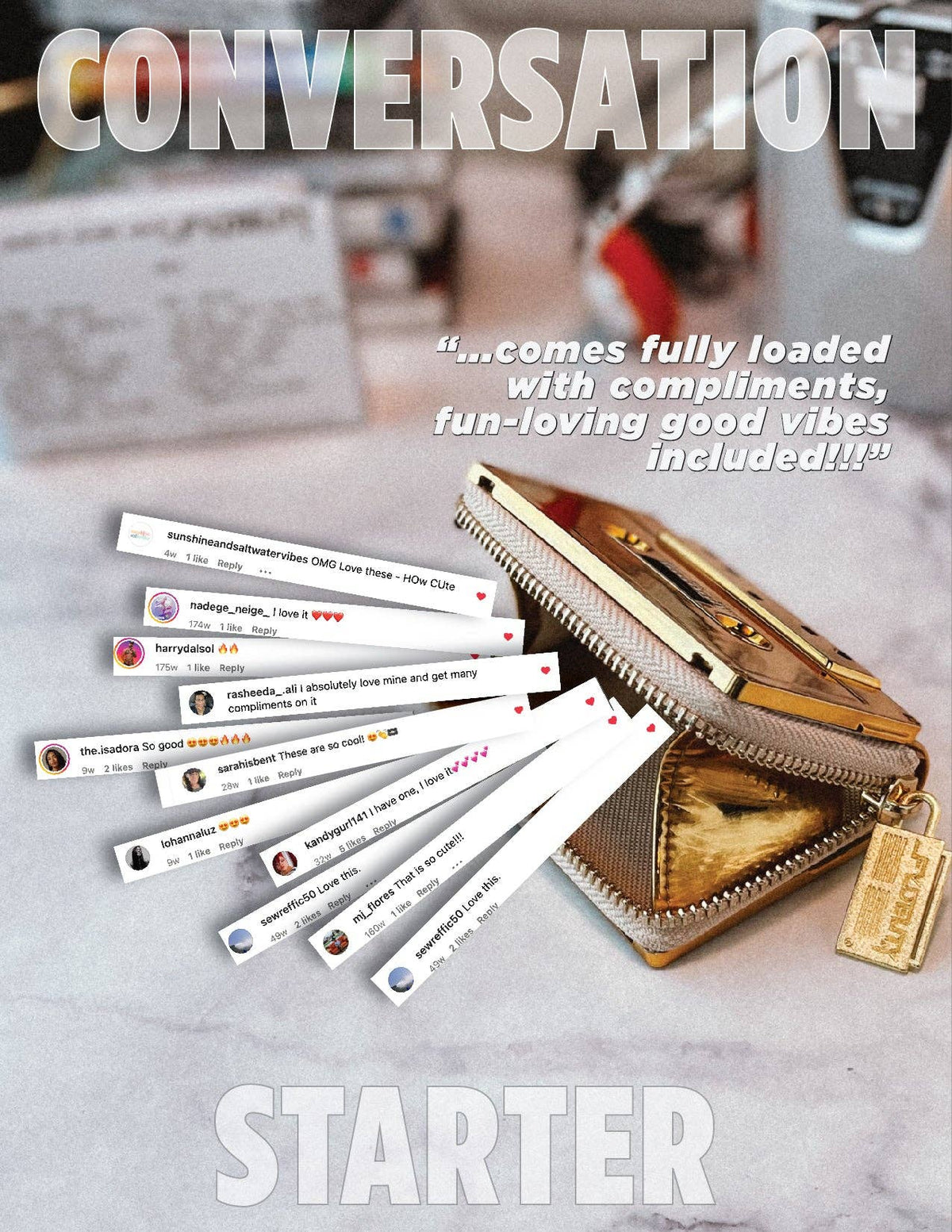 Gold Chrome Cassette Tape Wallet | Cute Metallic Retro Gifts