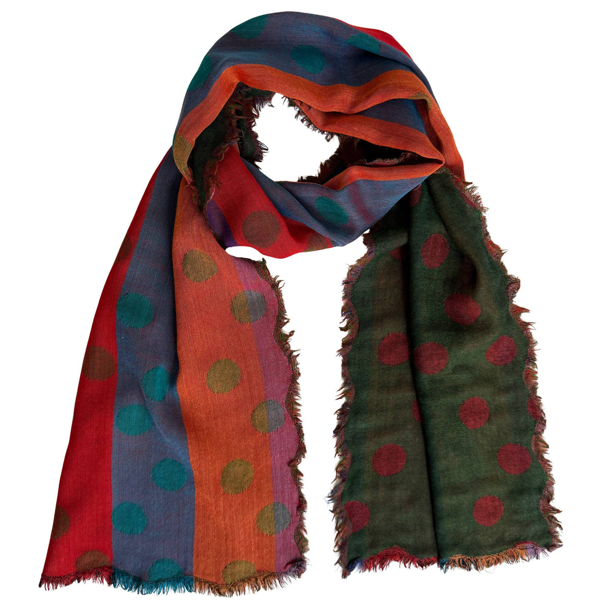 Polka Dot 100% Wool Scarf