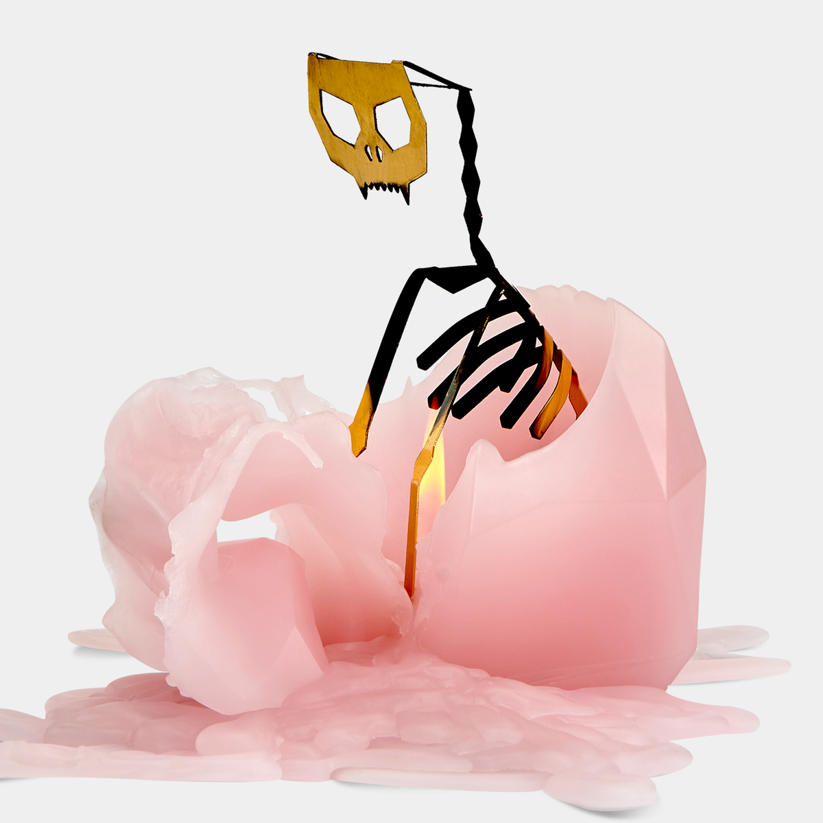 Pyropet Light Pink Cat Skeleton Candle