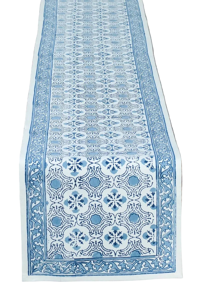 Blue Floral Table Runner
