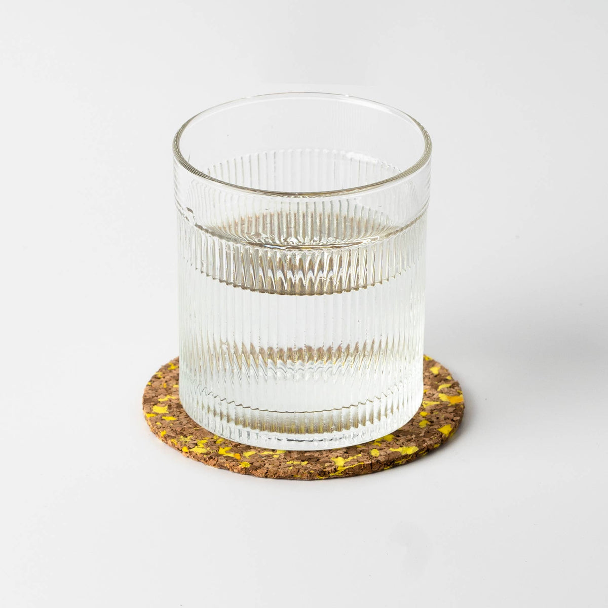 Speckled Round Cork Coasters Set of 4 - Yellow