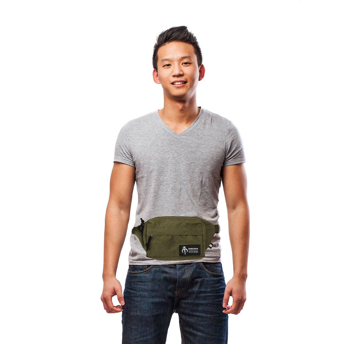 Star Wars The Mandalorian Crest 11.5” Olive Fanny Pack
