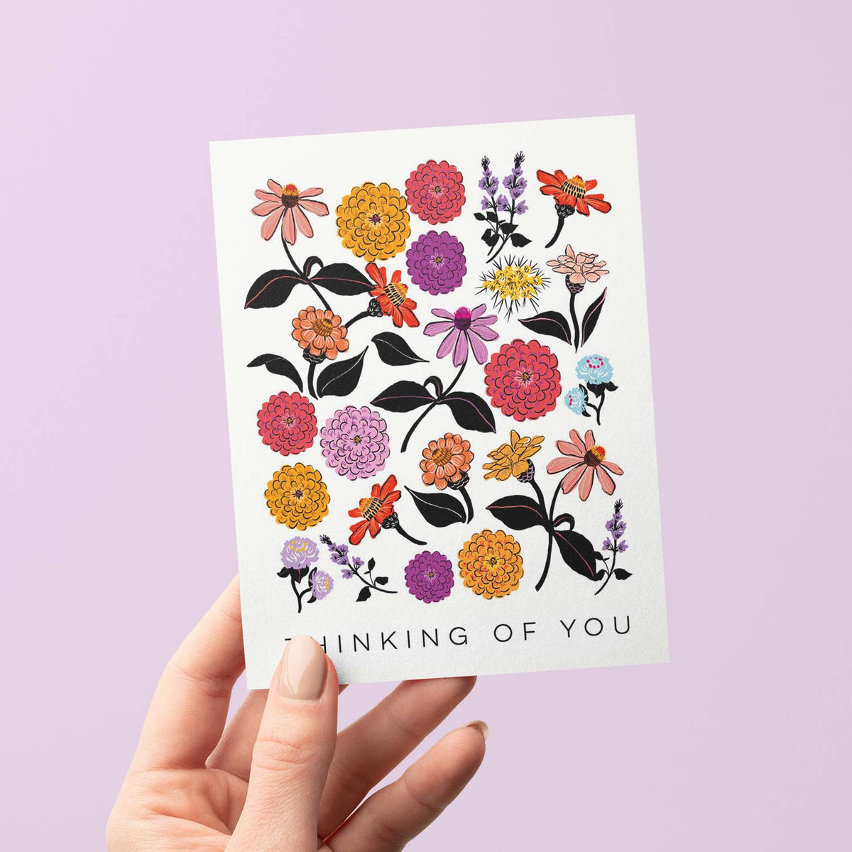 Zinnias Thinking of You Greeting Card